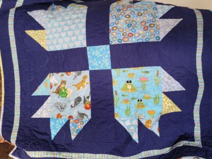 dark blue baby quilt