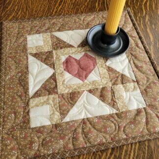 mini quilt and candle gift set