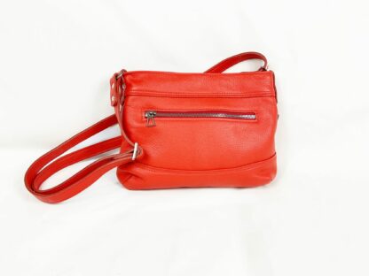 Small red leather crossbody bag handmade in Canada - Image 2