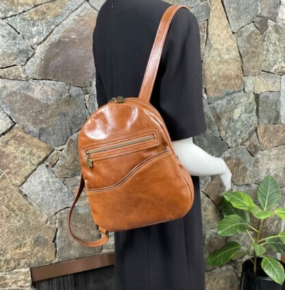 Small Italian Leather Backpack, - Image 8