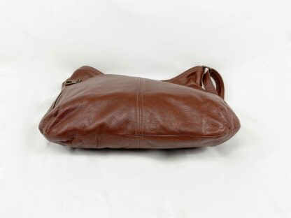 Chocolate brown and tan glove tanned leather Hobo bag for women. - Image 3