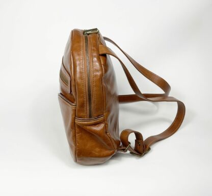 Small Italian Leather Backpack, - Image 6