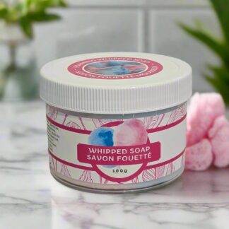 whipped soap with a delightful cotton cand scent