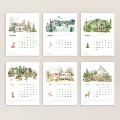 OMD creative desktop calendar scenic memories months 1-6