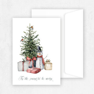 merry snowman christmas greeting card